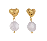 Pearl Heart Earrings