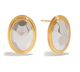 Two Tone Oval Earrings