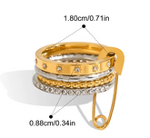 2 Tone Stars Paper Clip Ring