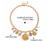 Charm Necklace Circle Pendant