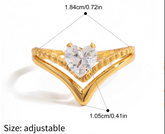 Heart V Band Ring