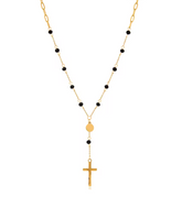 Black Mini Cross Necklace