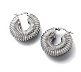 Silver Hollow Hoops