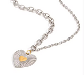 Silver Heart of Steel Necklace