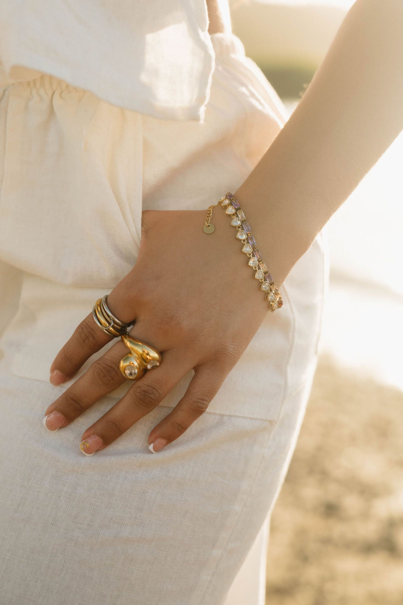 Stacked two tone ring