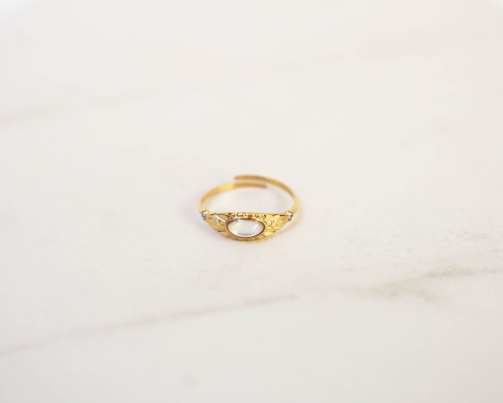 White Opal Ring