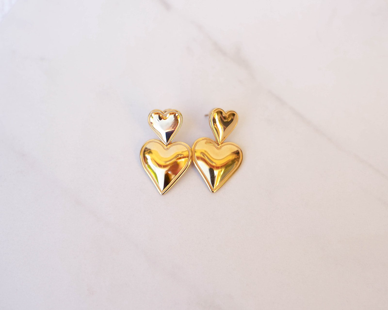 Double Hearted Earrings