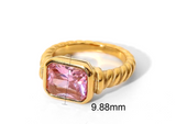 Pink Zircon Square ring