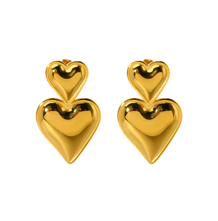 Double Hearted Earrings