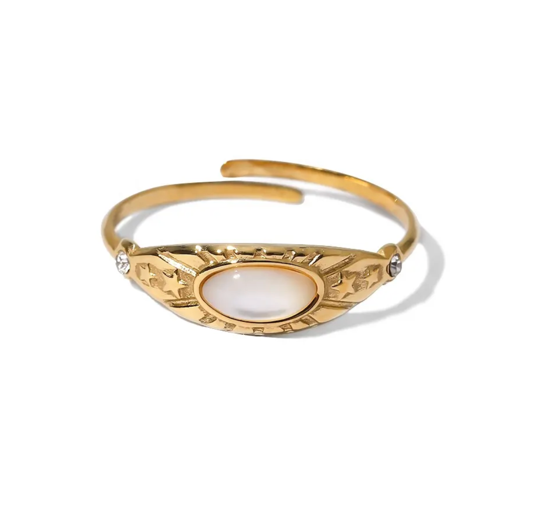 White Opal Ring