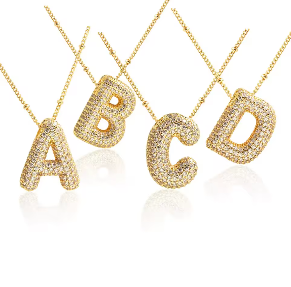 Bubble Letter Initial Zircon