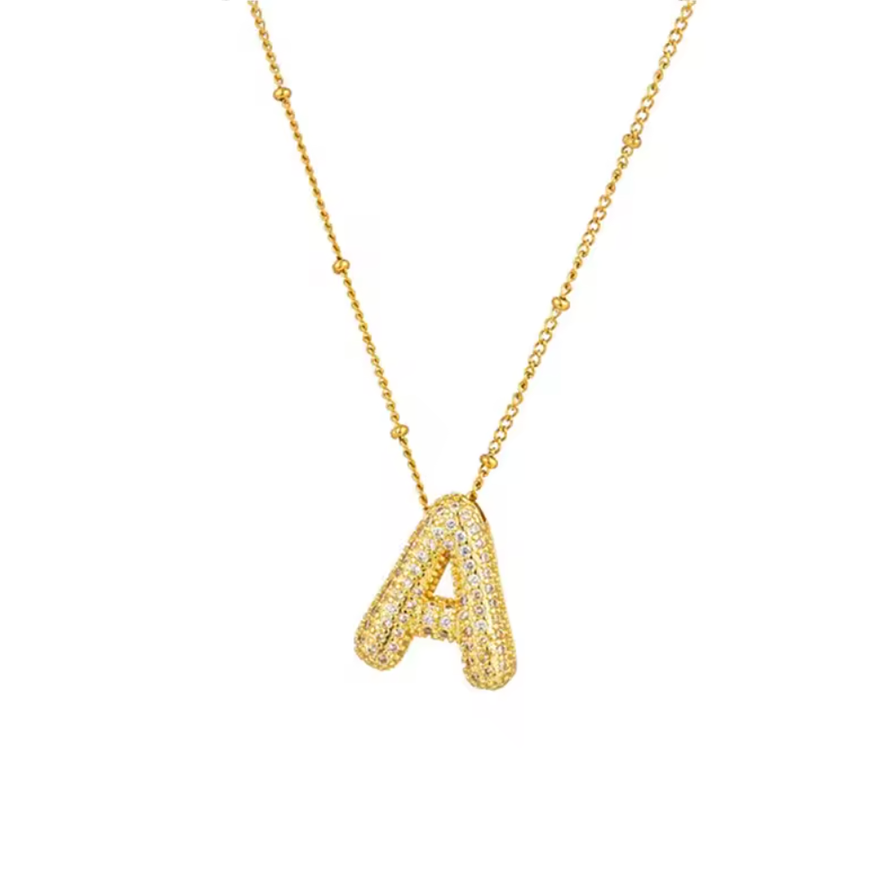Bubble Letter Initial Zircon