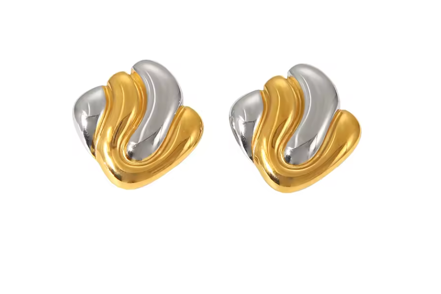 Two tone Maximal Earrings