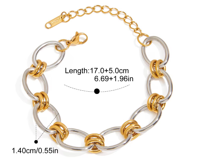 Two Tone Circle Bracelet