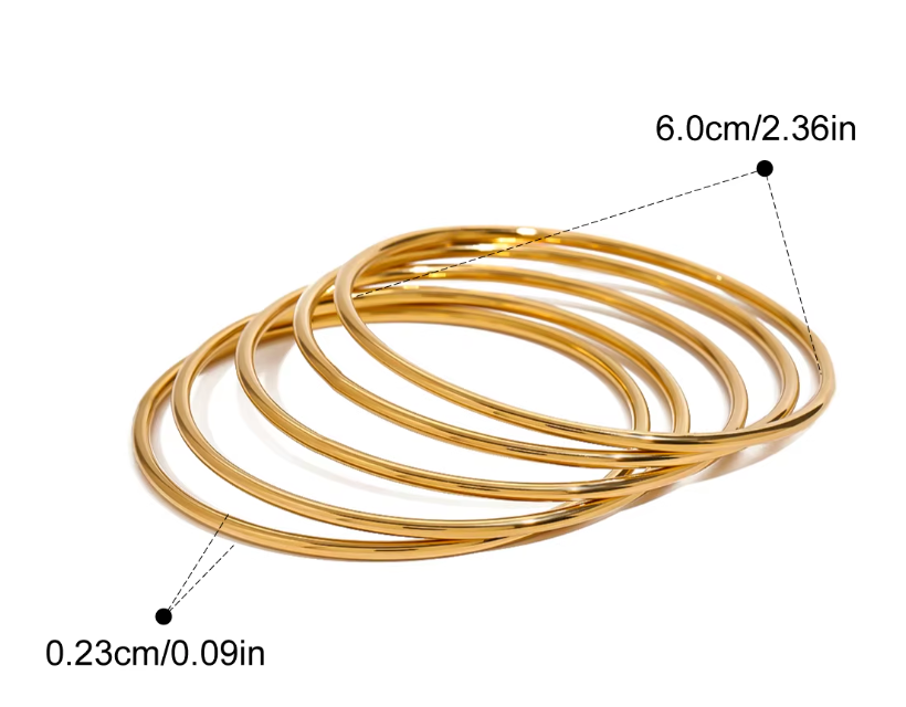 Set of 5 Gold Bangles