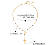 Black Mini Cross Necklace