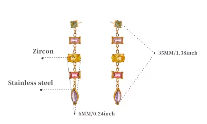 Multi color CZ Earrings