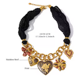 Black lace vintage Necklace