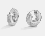 Silver Hollow Hoops