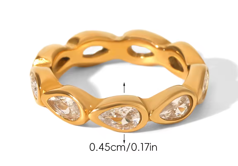Teardrop CZ Ring