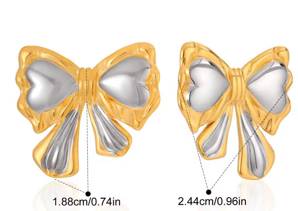 Two tone bow Earrings