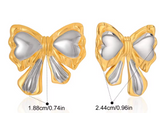 Two tone bow Earrings