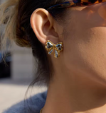 Two tone bow Earrings