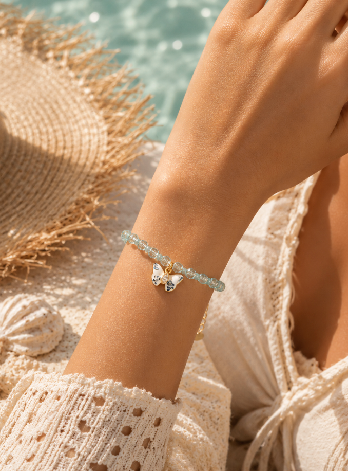 Aqua butterfly bracelet