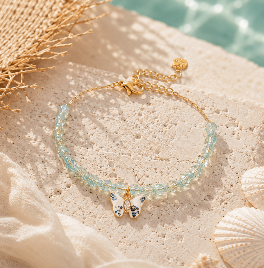 Aqua butterfly bracelet