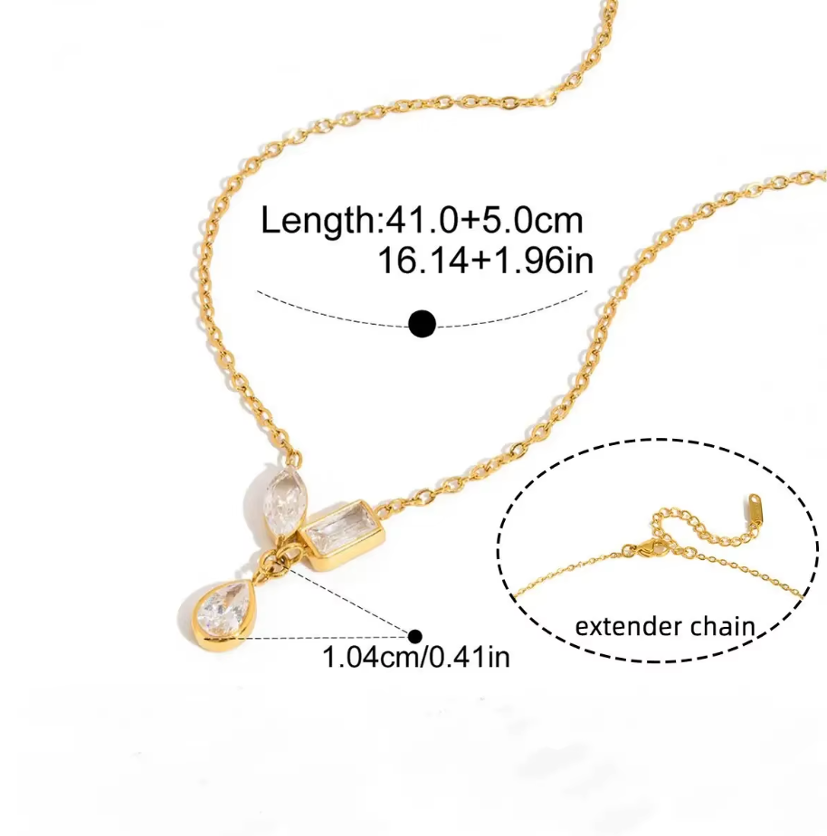Amara 3 Stone Necklace