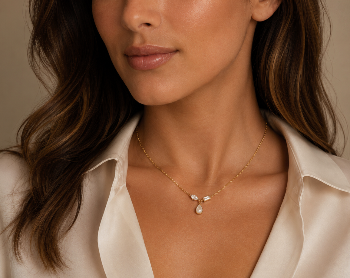 Amara 3 Stone Necklace