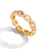 Teardrop CZ Ring