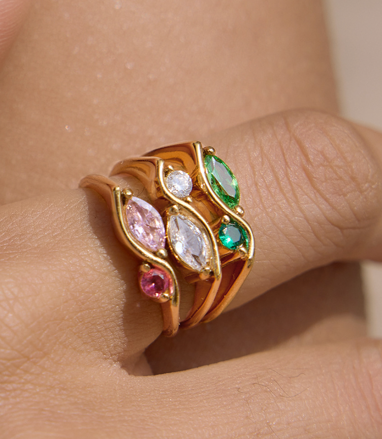 Minimalistic Color CZ Ring